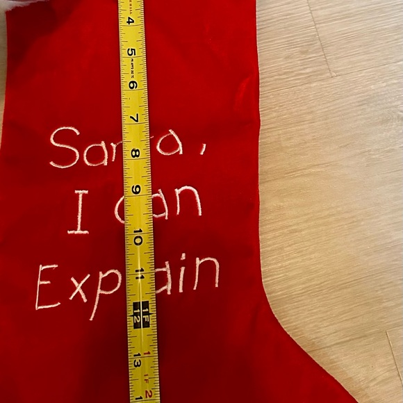 “Santa, I Can Explain” Christmas Stocking - Red/White, 17” Fun Holiday Decor - Picture 8 of 16
